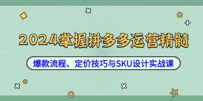 2024拼多多运营秘籍 爆款打造 定价策略与SKU设计全攻略