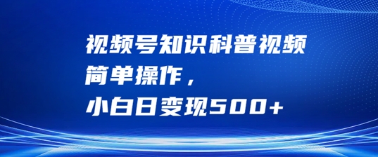 视频号小白日入500+ 简单操作揭秘