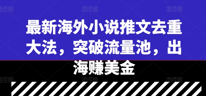 新锐海外小说 流量破亿 海外淘金记
