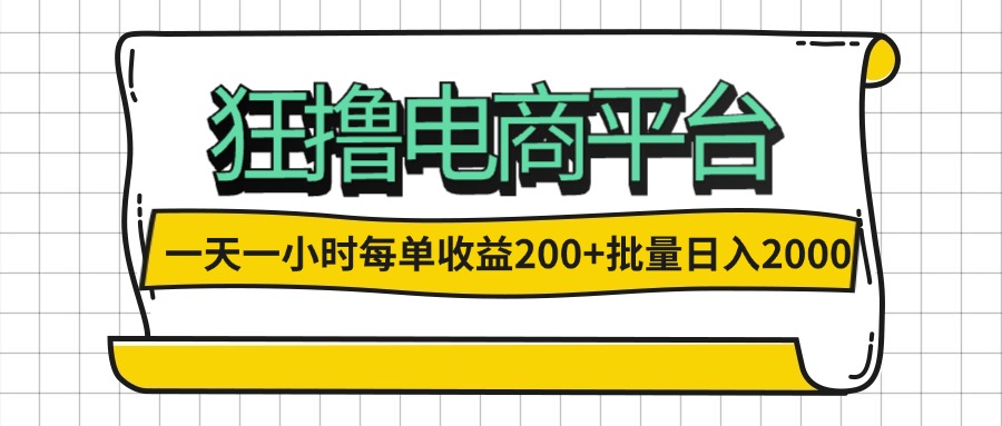 12463期电商狂购 每小时赚200 日入2000+轻松实现-九零创业网