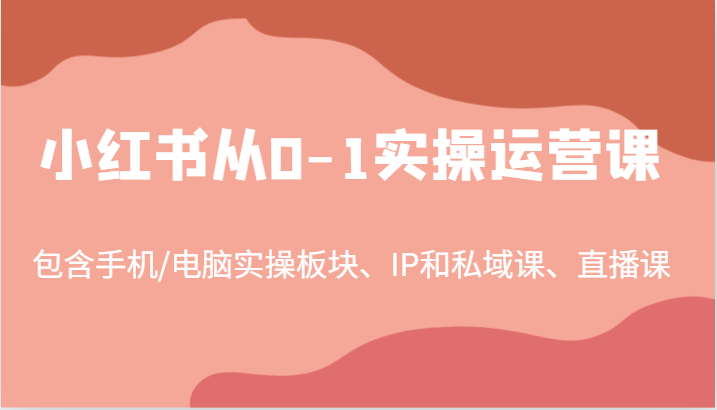 小红书运营全攻略 手机/电脑实操+IP私域+直播97节课程包