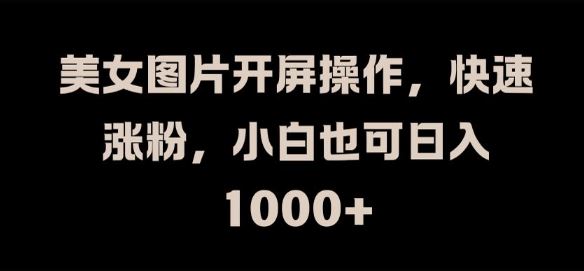 美女图片开屏吸粉 小白轻松日赚千元-九零创业网