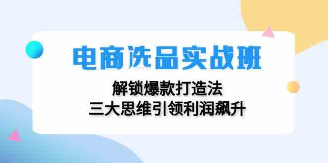 电商选品实战班 爆款打造秘籍 利润翻倍思维解密-九零创业网