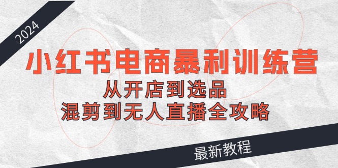 2024小红书电商训练营 开店选品 混剪无人直播全解析-九零创业网