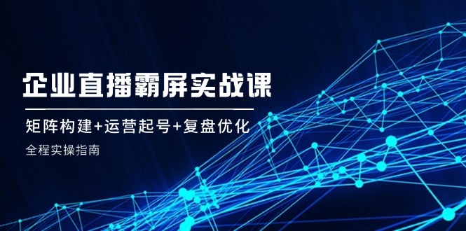 企业直播霸屏实战 矩阵运营 起号策略 复盘优化全攻略-九零创业网