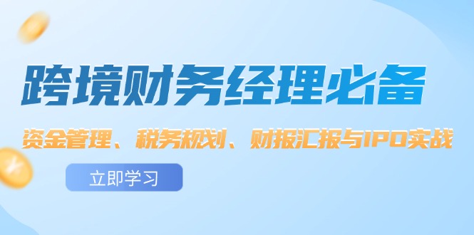 跨境财务经理核心技能 资金管控 税务筹划 财报解析与IPO实操-九零创业网