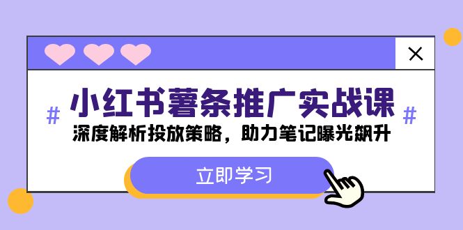 小红书薯条课 揭秘高效投放 笔记曝光翻倍秘籍-九零创业网