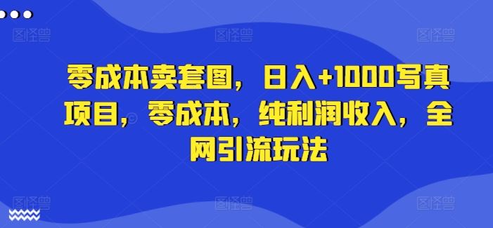 零成本套图日赚千 全网引流秘籍大公开
