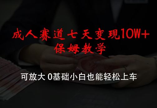 7天轻松变现10W+ 保姆级教程 小白也能快速上车
