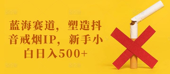 抖音戒烟新IP 小白日赚500+ 蓝海赛道揭秘-九零创业网