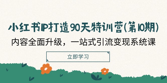 小红书IP特训营第10期 全新升级 90天引流变现速成课-九零创业网