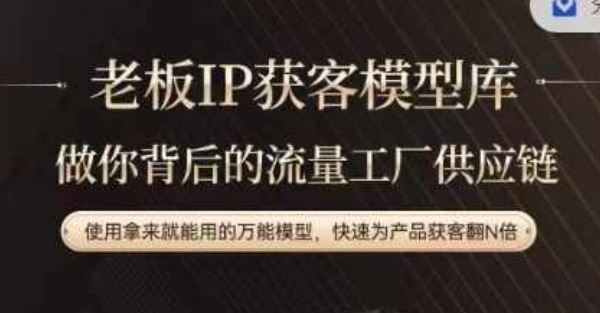 老板IP流量供应链 少动多效 万能模型翻倍获客