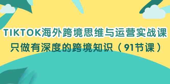 深度解析 91节TIKTOK跨境运营实战课程精粹