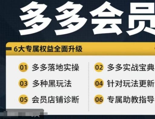 拼多多会员实战攻略 新手进阶 宝典实操全解析-九零创业网