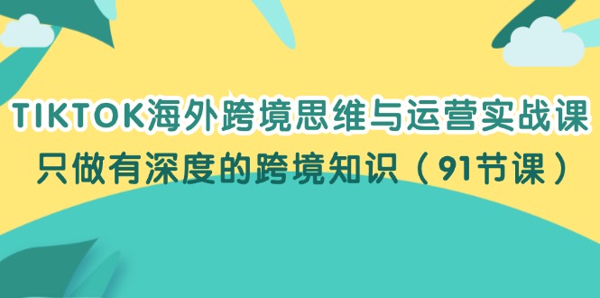 深度解析 TIKTOK跨境实战课 91节深度知识解锁-九零创业网