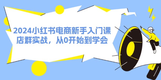 2024小红书电商新手速成 31课店群实战全攻略