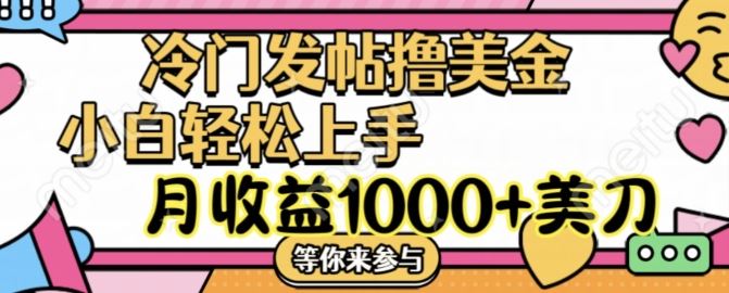 揭秘冷门撸美金项目 月入千美元 轻松操作