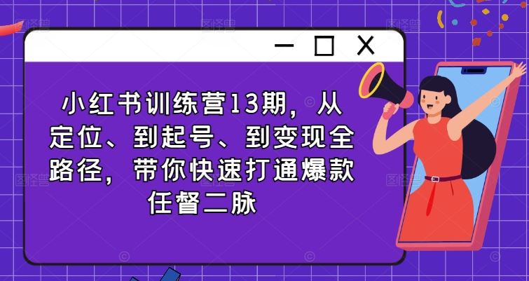 小红书训练营13期 爆款全链路 速成变现高手-九零创业网