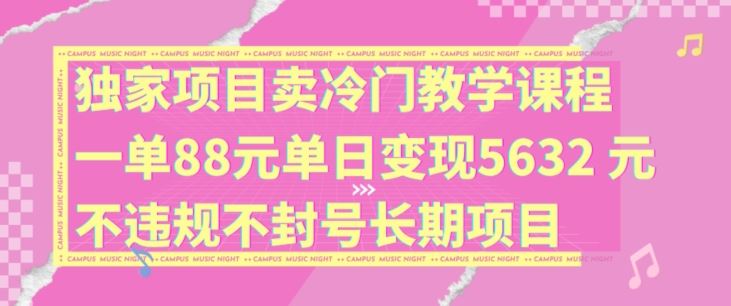 独家项目热销 冷门课程日入过万 合规无封号秘籍-九零创业网
