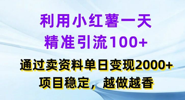 小红书日引百粉 项目变现2K+ 稳定增长秘诀-九零创业网