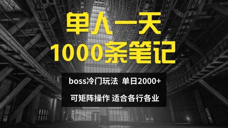 高效笔记达人 日赚2000+ BOSS直聘笔记攻略大揭秘