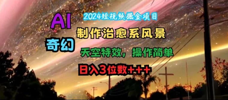 AI风景治愈特效 短视频日入3位数 轻松操作揭秘-九零创业网