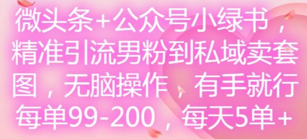 轻松吸男粉 私域卖套图 日入500+ 手把手教学-九零创业网