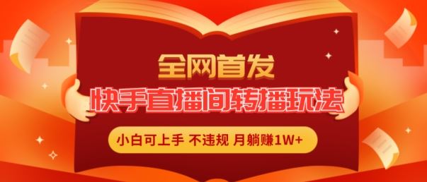 全网首发 快手无人直播 小白月入过万-九零创业网