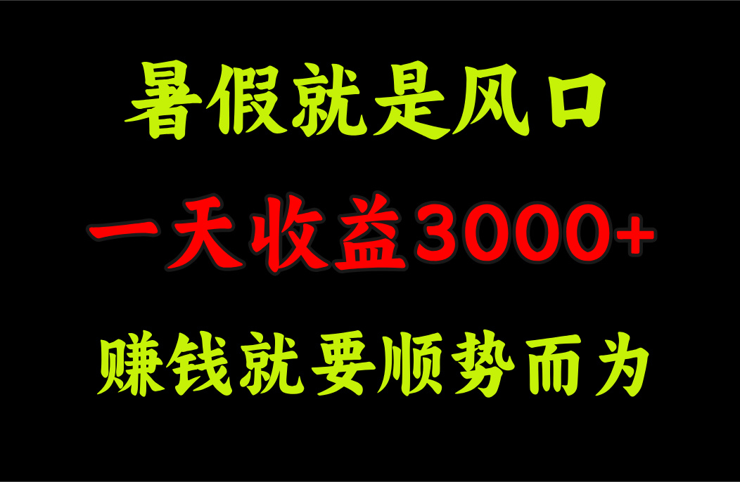 暑假风口 顺势而为 11670期轻松赚3000+-九零创业网
