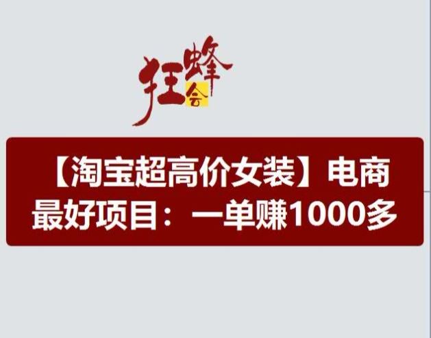 淘宝高价女装热销 电商黄金赛道 一单盈利超千