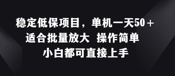 低保项目日赚50+ 小白轻松放大操作-九零创业网
