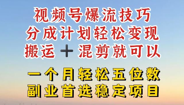 视频号混剪变现攻略 搬运混剪 月入五位数-九零创业网