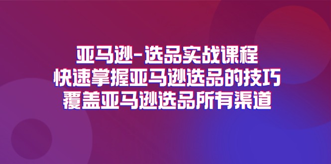 11620期亚马逊选品课 全渠道技巧速成指南