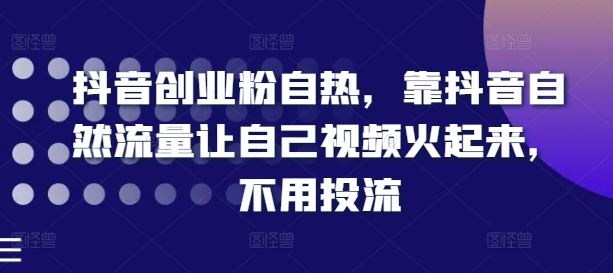 抖音创业粉自热 自然流量引爆视频火速传播