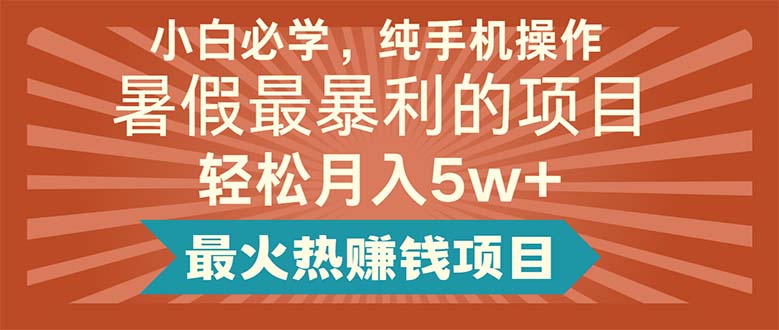 暑期手机赚钱神器 轻松月入5万+热门项目揭秘-九零创业网