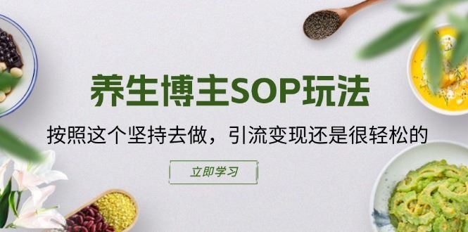 养生博主SOP轻松引流变现 坚持必成网红-九零创业网