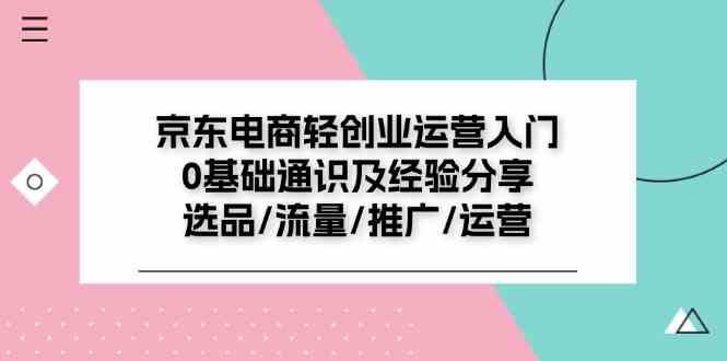 京东电商轻创业入门 选品 流量 推广 运营全攻略-九零创业网