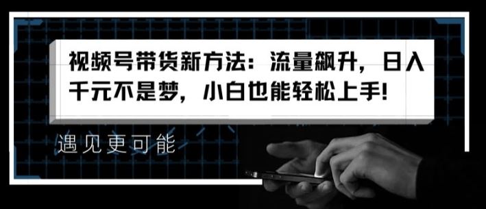 视频号带货新攻略 流量翻倍 日赚千元 新手速成