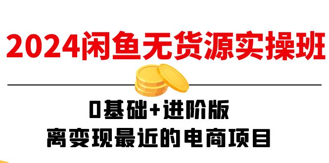 2024闲鱼无货源实操班 入门进阶 15节课助你电商变现