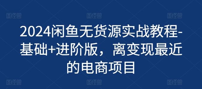 2024闲鱼无货源秘籍 基础进阶 快速变现电商新路径-九零创业网