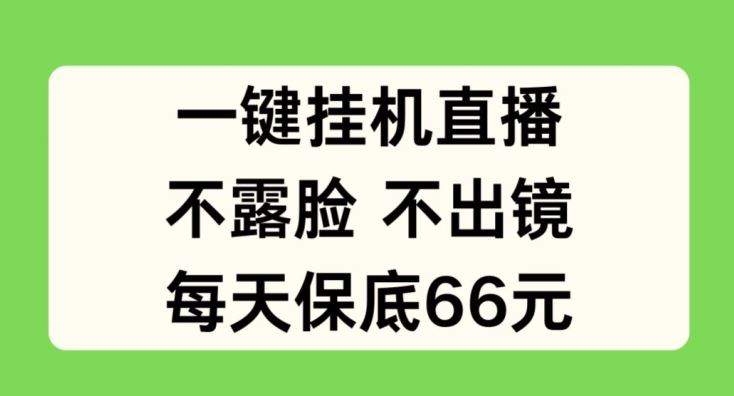 隐秘直播新玩法 日赚66 无需露脸出境