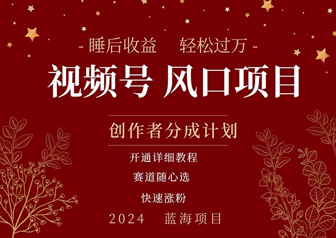 微信视频号睡眠收益新风口 月入过万+ 多赛道任选-九零创业网