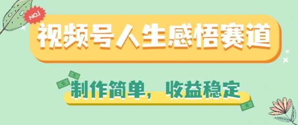 视频号人生感悟 轻松制作 稳定收益秘诀大公开