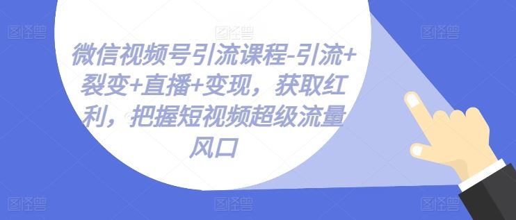 微信视频号全攻略 引流裂变直播变现 抢抓短视频流量红利-九零创业网