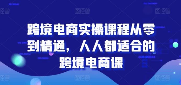 零基础精通跨境电商 实操课程 人人适用-九零创业网