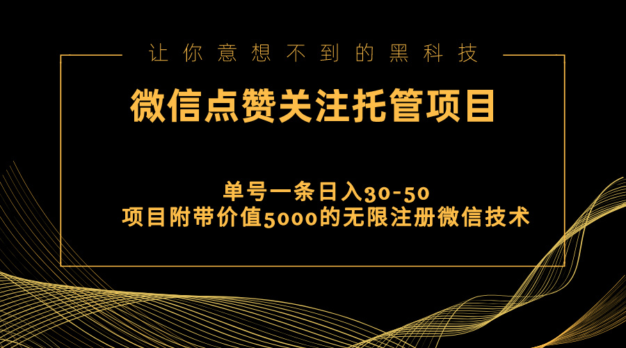 视频号托管点赞 单微信赚30 50 附赠5000元注册技术-九零创业网