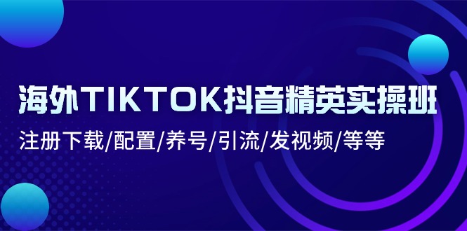 TIKTOK精英实操班 全方位教学 打造抖音达人-九零创业网