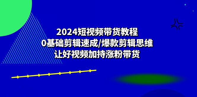 短视频带货达人速成 爆款剪辑技巧 涨粉带货一网打尽-九零创业网