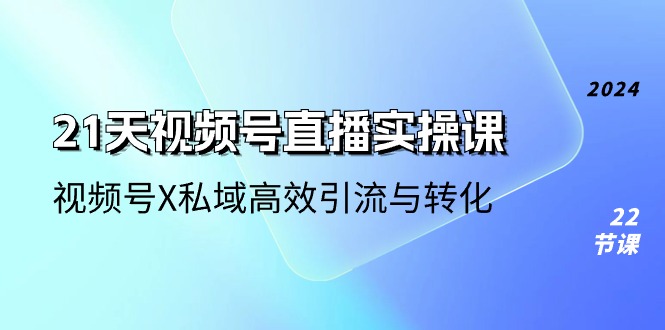 21天视频号直播课 私域引流转化秘籍全解析-九零创业网