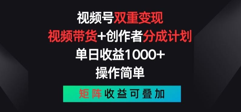 视频号双变现攻略 带货+分成 轻松矩阵收益-九零创业网